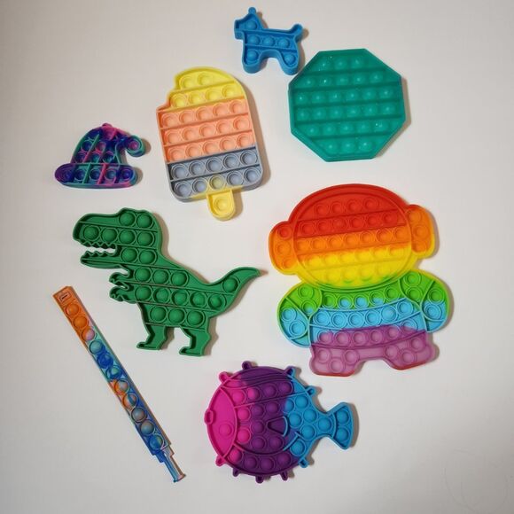Pop It Fidget Toy Bundle | Sensory Stress Relief Toys | Assorted Shapes - Picture 1 of 5